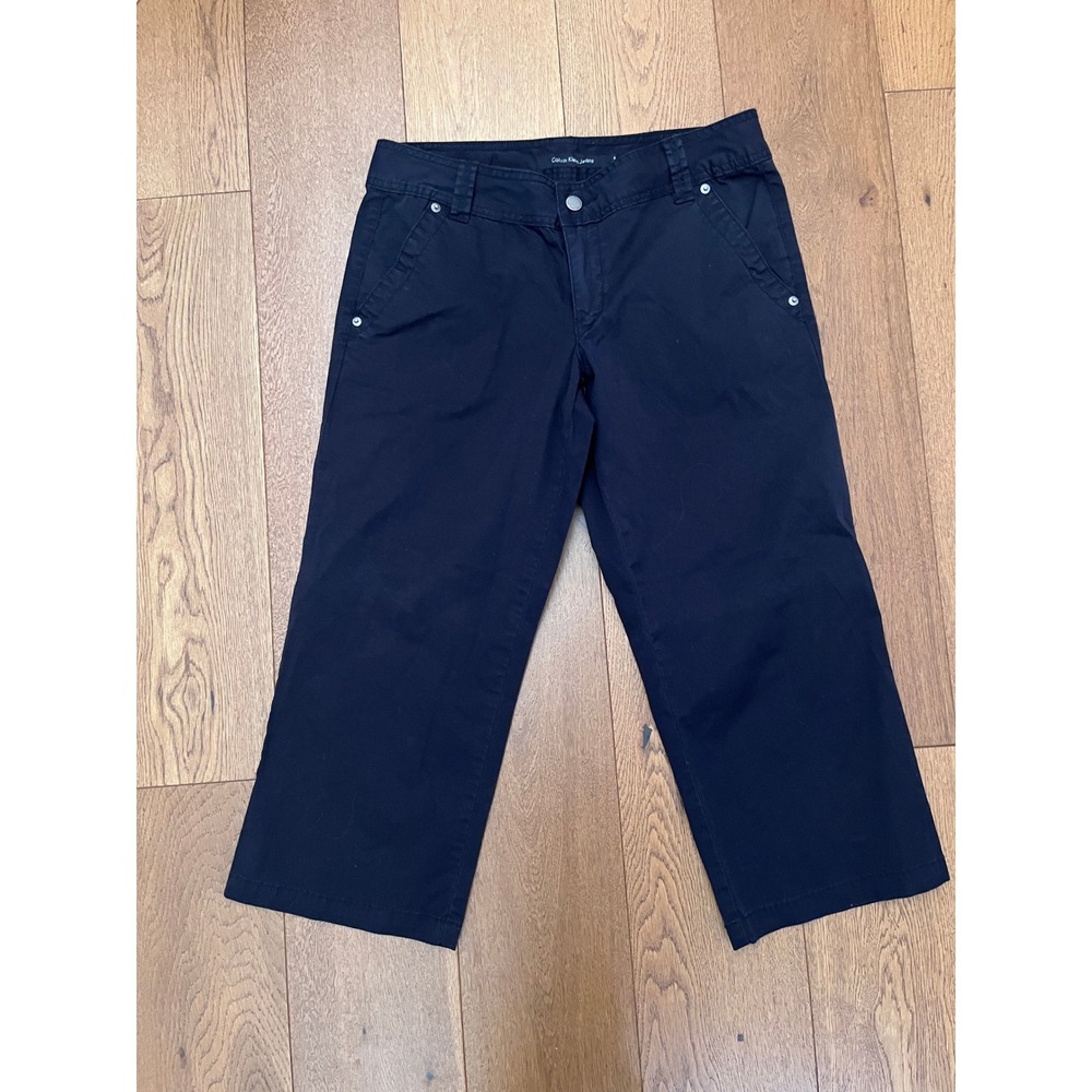 Calvin Klein Jeans Capri Pants Womens Size 6 Black NWOT Cotton Canvas Utility